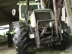German Milf Mom and StepDad Fuck Outdoor on farm